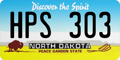 ND license plate HPS303