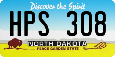 ND license plate HPS308