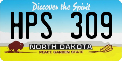 ND license plate HPS309
