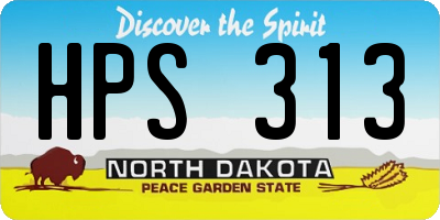 ND license plate HPS313