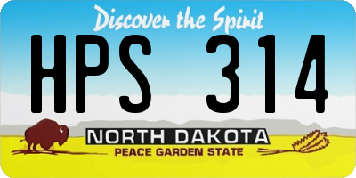 ND license plate HPS314