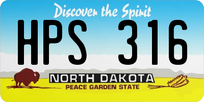 ND license plate HPS316