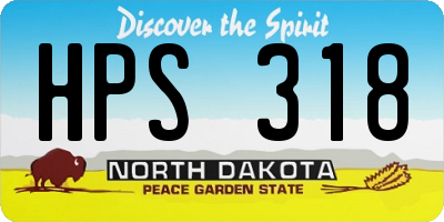 ND license plate HPS318