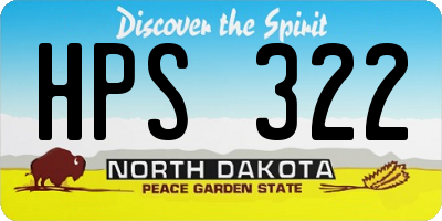 ND license plate HPS322
