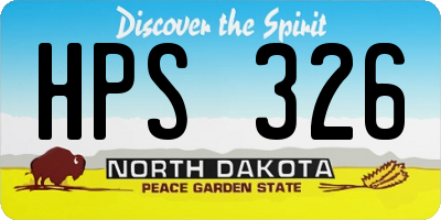 ND license plate HPS326