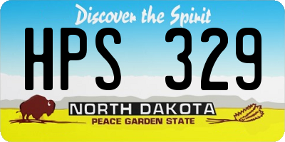 ND license plate HPS329