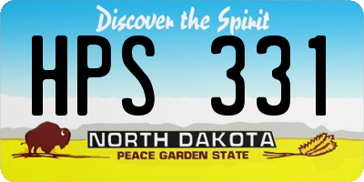 ND license plate HPS331