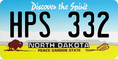 ND license plate HPS332
