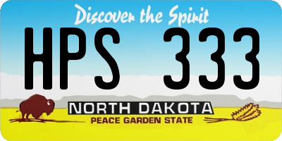 ND license plate HPS333