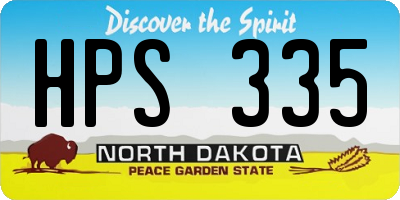 ND license plate HPS335