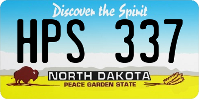 ND license plate HPS337