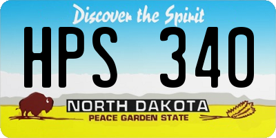ND license plate HPS340