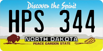 ND license plate HPS344
