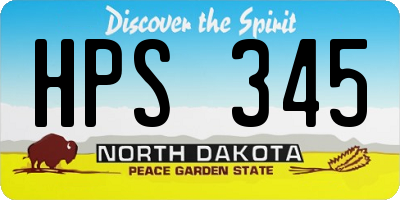 ND license plate HPS345