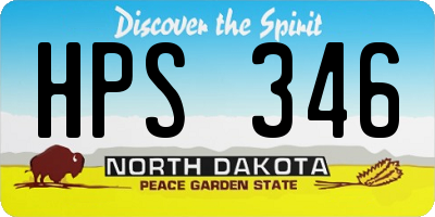 ND license plate HPS346