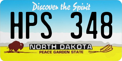 ND license plate HPS348