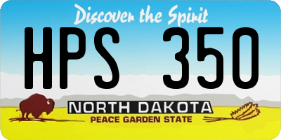 ND license plate HPS350