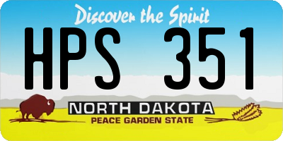 ND license plate HPS351