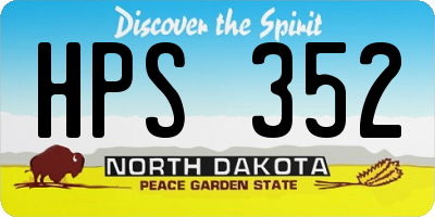 ND license plate HPS352