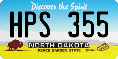 ND license plate HPS355