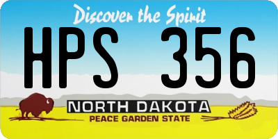 ND license plate HPS356