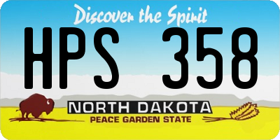 ND license plate HPS358