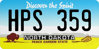 ND license plate HPS359