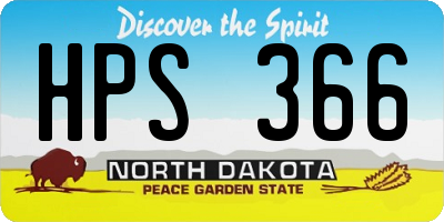 ND license plate HPS366