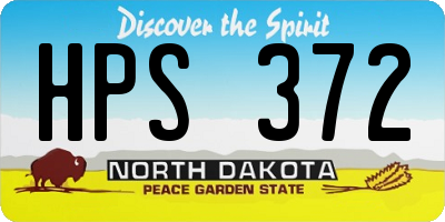 ND license plate HPS372