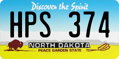 ND license plate HPS374