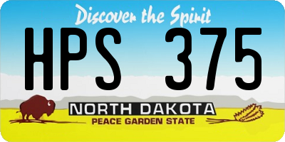 ND license plate HPS375