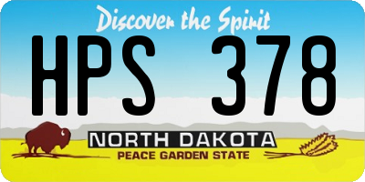 ND license plate HPS378