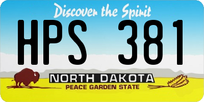 ND license plate HPS381