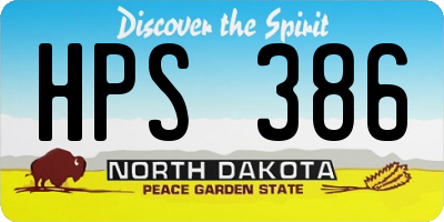 ND license plate HPS386