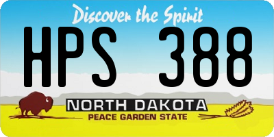 ND license plate HPS388