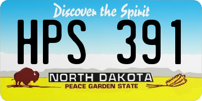 ND license plate HPS391