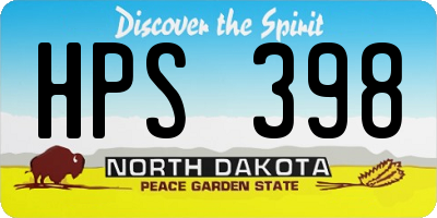 ND license plate HPS398