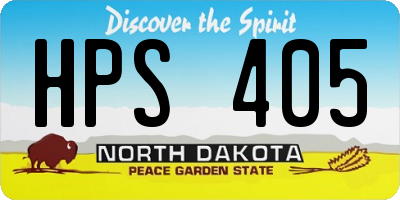 ND license plate HPS405