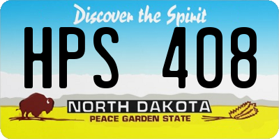ND license plate HPS408