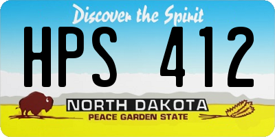 ND license plate HPS412