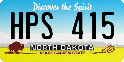 ND license plate HPS415