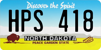 ND license plate HPS418