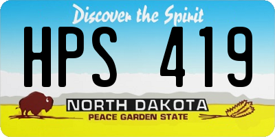 ND license plate HPS419