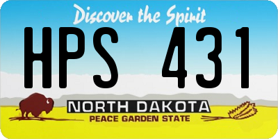 ND license plate HPS431