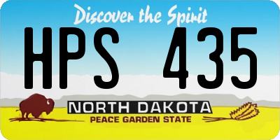 ND license plate HPS435