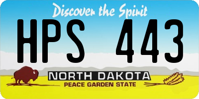 ND license plate HPS443