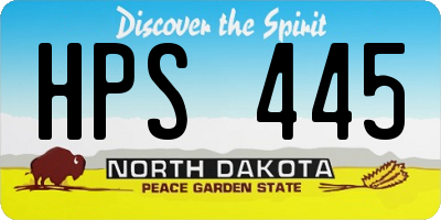 ND license plate HPS445
