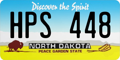 ND license plate HPS448