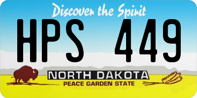 ND license plate HPS449