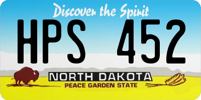 ND license plate HPS452